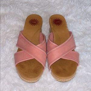 UGG Pink Espadrille Wedge Sandal